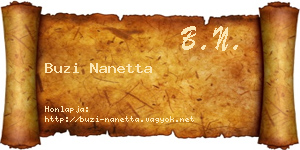 Buzi Nanetta névjegykártya